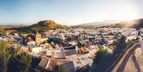 village of Felix in the mountains of Almeria with sea views