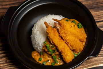 japanese food fried shrimp Curry