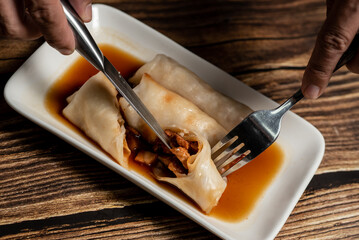 food eat hand scoop cutlery