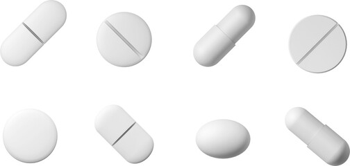Variety of medicine pills