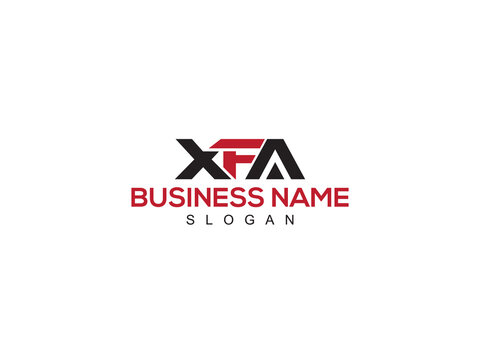 Simple Three Letter XFA x f a Logo Icon Vector Image Design With Colorful Art