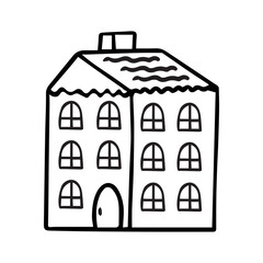 Cute house isolated on white background