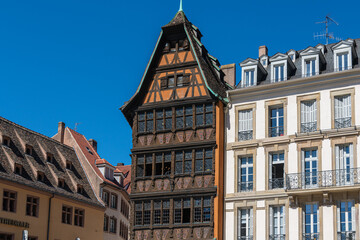 Fototapeta premium Maison Kammerzell, facade of a half-timbered house, Strasbourg, France