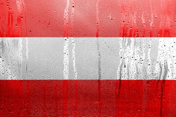 Austria National Flag, official colors and proportion correctly. Flag of Austria on the texture of...