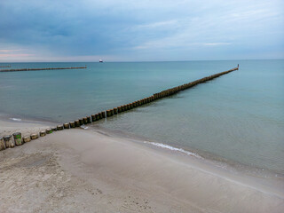 breakwater. view from drone. Hel Penisula - 533465578