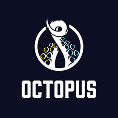 kraken logo vector illustration design inspiration, octopus logo, squid logo