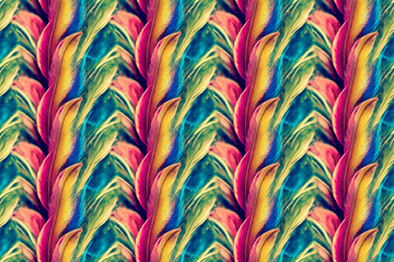 Seamless pattern illustration. The colorful feather pattern.