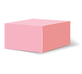 Isolated box packaging, realistic isolated pink box, vector illustration, cosmetics box vector, boxes package