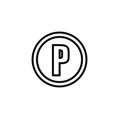 Parking line icon isolated on white background