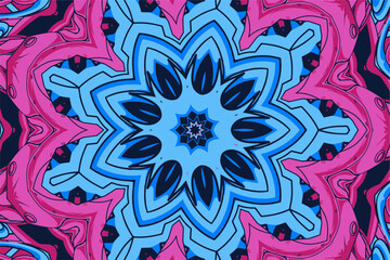 Vintage doodle and flower shapes floral motif ethnic seamless background vector