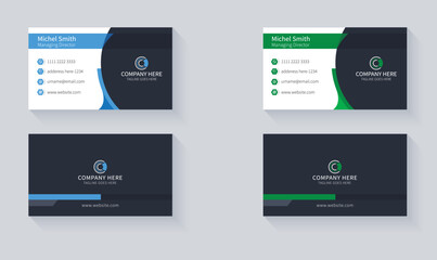 Corporate Business Card Printable Full Vector eps 