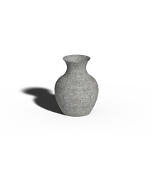 3D Realistic raw cement plant pot in a loft style on white background 