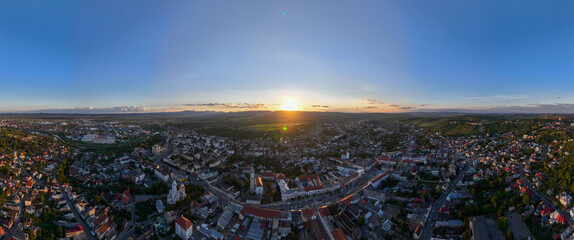 Aerial view of the city of Turda in Romania