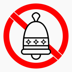 Call barring. Don't call. No bell. Noise ban. Vector icon.