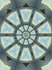 Circular pattern in blue and gray