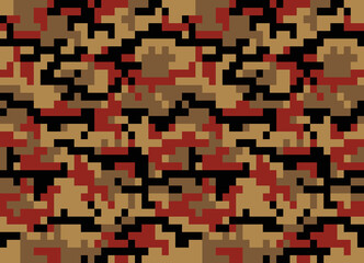 Abstract pixel texture camo, digital vector pattern. Fashion design, fabrics.