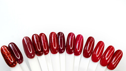Red nails polish palette