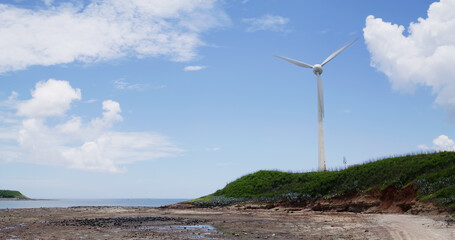 Wind turbine at the seaside