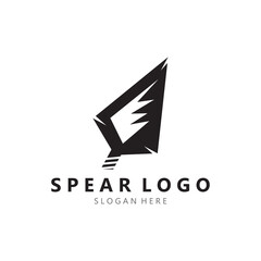 Fototapeta na wymiar spear logo design with template vector illustration