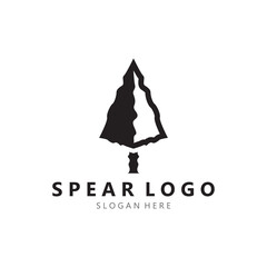 spear logo design with template vector illustration