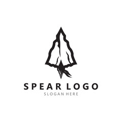 spear logo design with template vector illustration - obrazy, fototapety, plakaty
