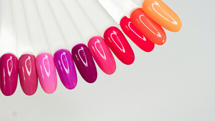 Colorful nails polish palette