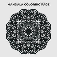 Ornamental round lace ornament, Monochrome ethnic mandala design. mandala coloring book pages for adults vector illustration coloring pages for adults and children. Hand-drawn illustration,