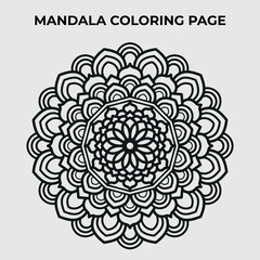 Ornamental round lace ornament, Monochrome ethnic mandala design. mandala coloring book pages for adults vector illustration coloring pages for adults and children. Hand-drawn illustration,