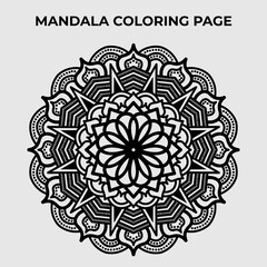 Ornamental round lace ornament, Monochrome ethnic mandala design. mandala coloring book pages for adults vector illustration coloring pages for adults and children. Hand-drawn illustration,