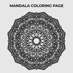 Ornamental round lace ornament, Monochrome ethnic mandala design. mandala coloring book pages for adults vector illustration coloring pages for adults and children. Hand-drawn illustration,