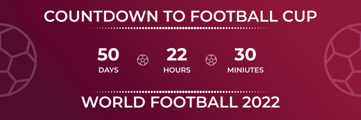 Countdown or timer clock for world cup 2022