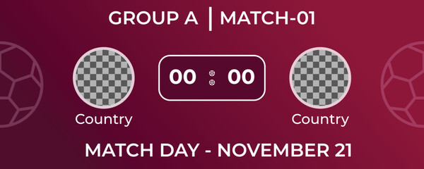 football WorldCup 2022 matchday scorecard design