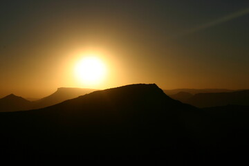 sunset in the mountains