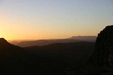 sunset in the mountains