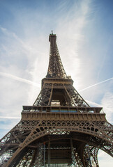 Eiffel tower beautiful spring summer photo. Selective focus.