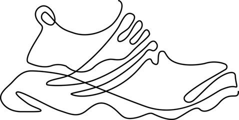 Sport shoes. Sneakers. Continuous line drawing. Vector  illustration.