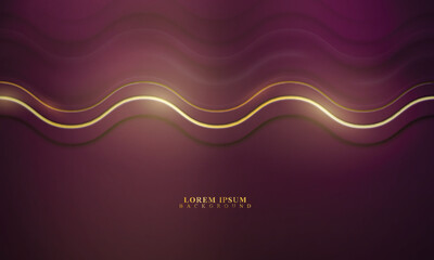 Red wavy with golden lines background.