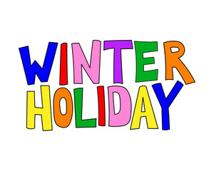 Christmas vibrant decorative lettering of 