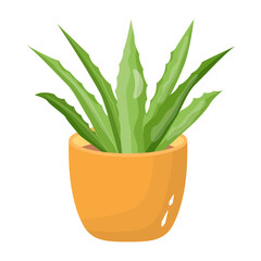 Cactus plant flat illustration, editable design 