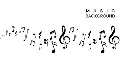 musical notes chord background. music vector background illustration - obrazy, fototapety, plakaty