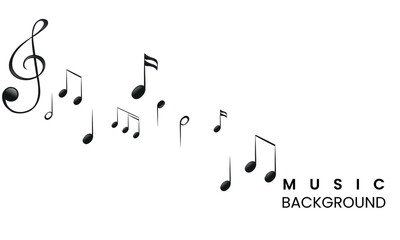 Musical notes Music vector background. musical notes Illustration - obrazy, fototapety, plakaty