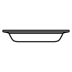 Flat icon with bowl line icon. Vector simple illustration. Editable stroke linear icon. Illustration pictogram, house vector icon. Simple flat symbol.