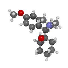 Venlafaxine antidepressant drug (SNRI class), chemical structure.