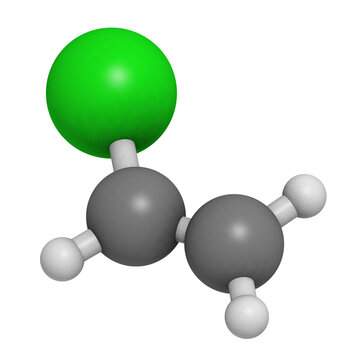 Vinyl Chloride, Polyvinyl Chloride (PVC) Plastic Building Block.