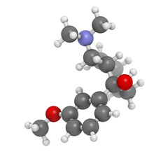 Tramadol opioid analgesic drug, chemical structure.
