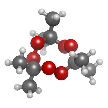 Acetone peroxide (triacetone peroxide, TATP) explosive molecule, chemical structure