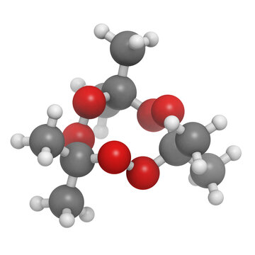 Acetone peroxide (triacetone peroxide, TATP) explosive molecule, chemical structure