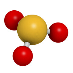 Sulfite (sulphite) food and wine preservative, molecular model
