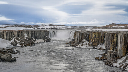 A huge watterfall in the north of Iceland