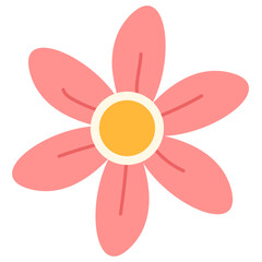 Simple cute flower Icon In flat design